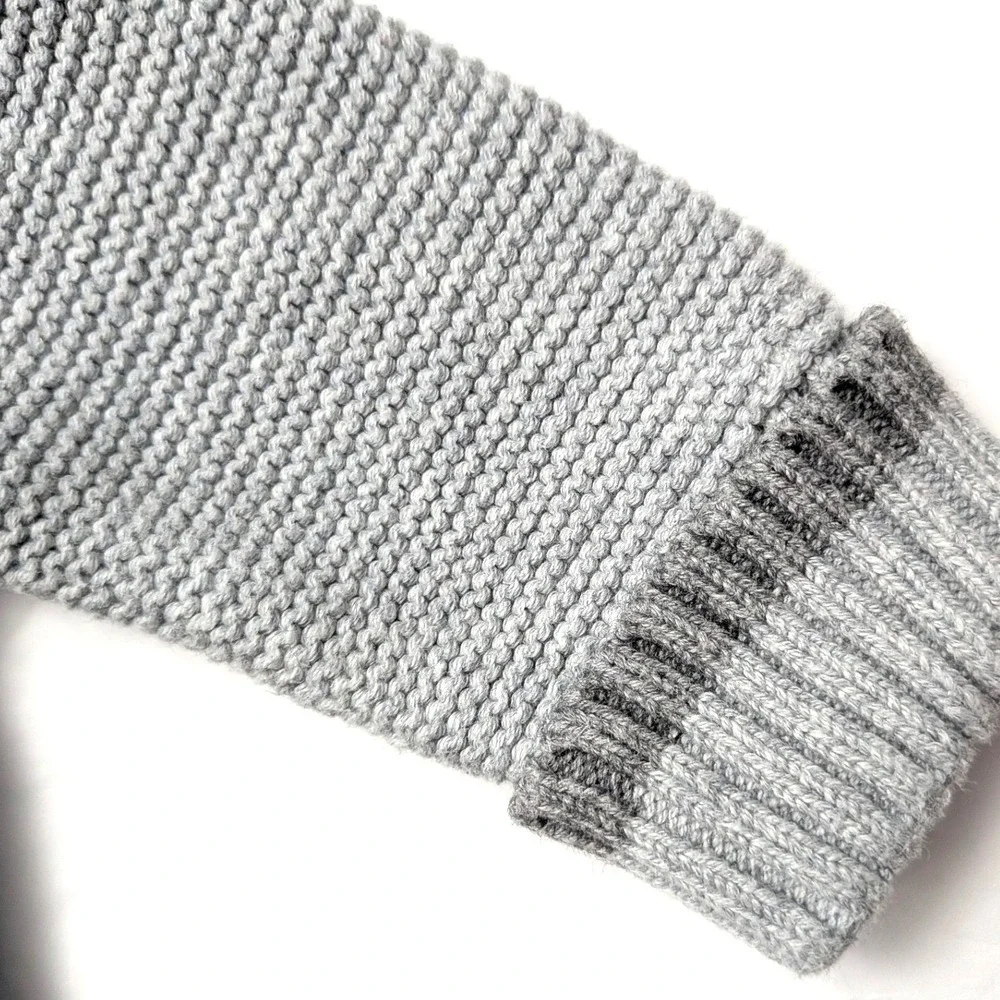 Jacadi Paris Gray Knit Cardigan Cotton Cashmere Sweater Pockets Baby Gift 1M